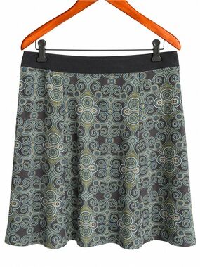 Vintage prAna Made in USA Mosaic Dot Geometric Knit A Line Mini Skirt Medium